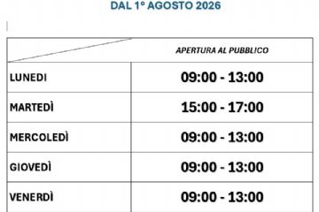 Orari di apertura al pubblico